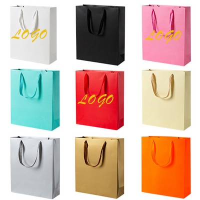 Matte Laminated Euro Tote Bag w/ ribbon handles